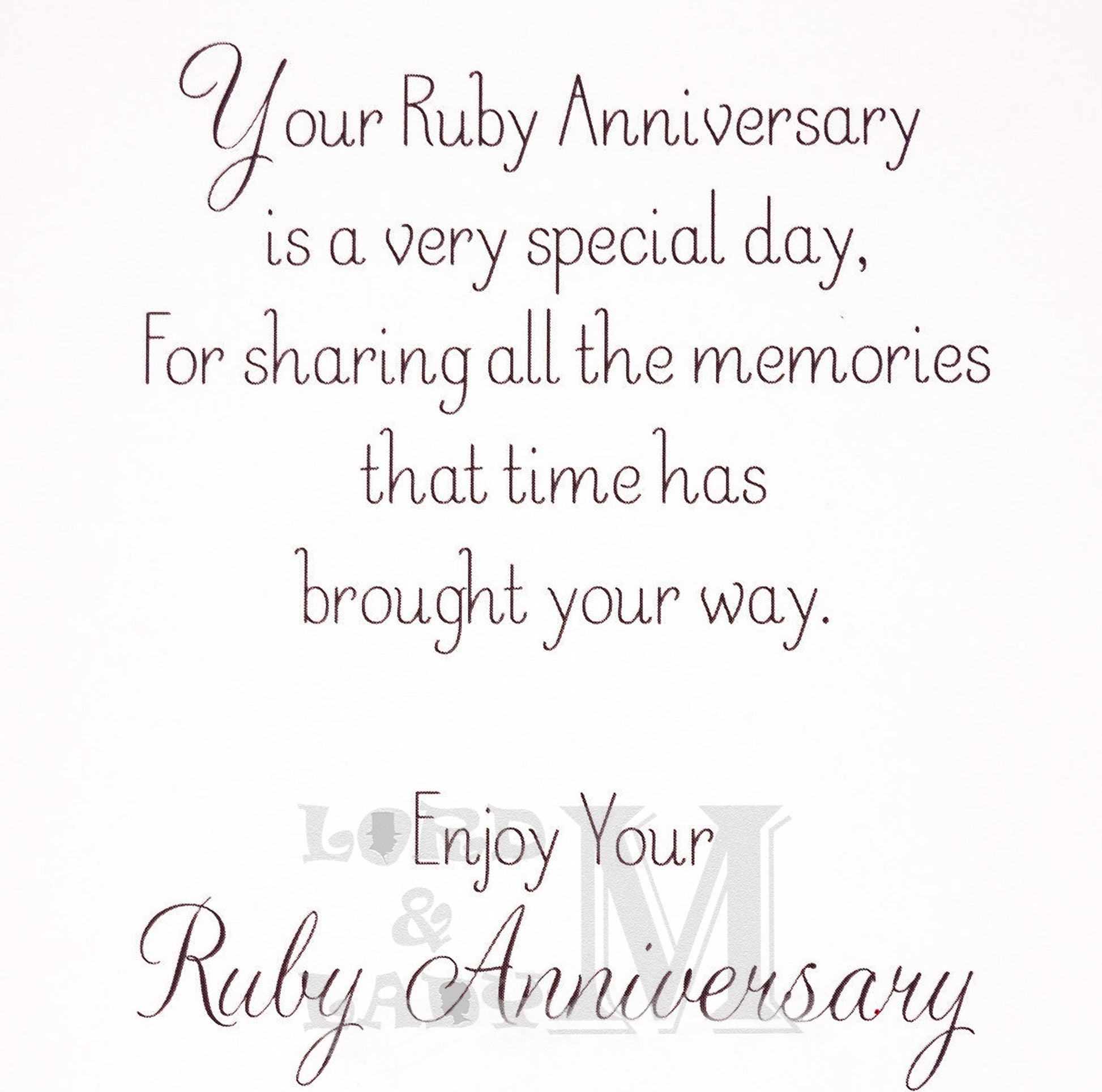19cm - Ruby Wedding Anniversary - P