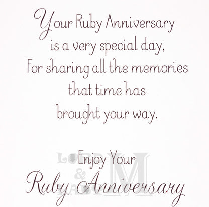 19cm - Ruby Wedding Anniversary - P
