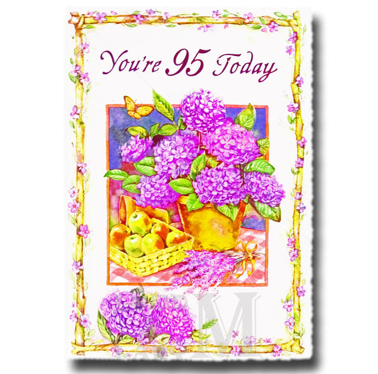 19cm - You're 95 Today - Flowers & Apples - DGC