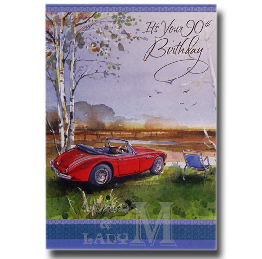 19cm - It's Your 90th Birthday - Classic Car - P