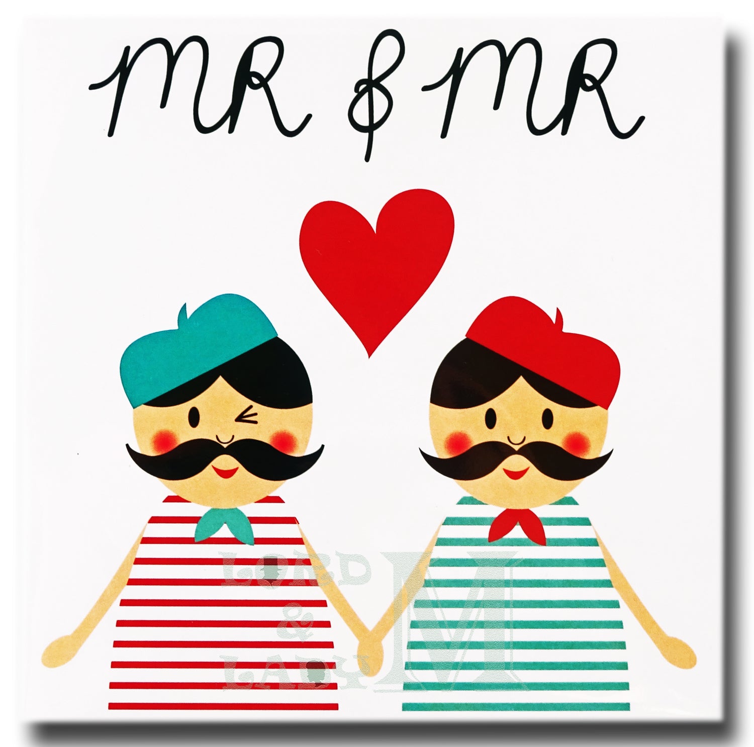 13cm Square - Mr & Mr - Tres Chic - MML