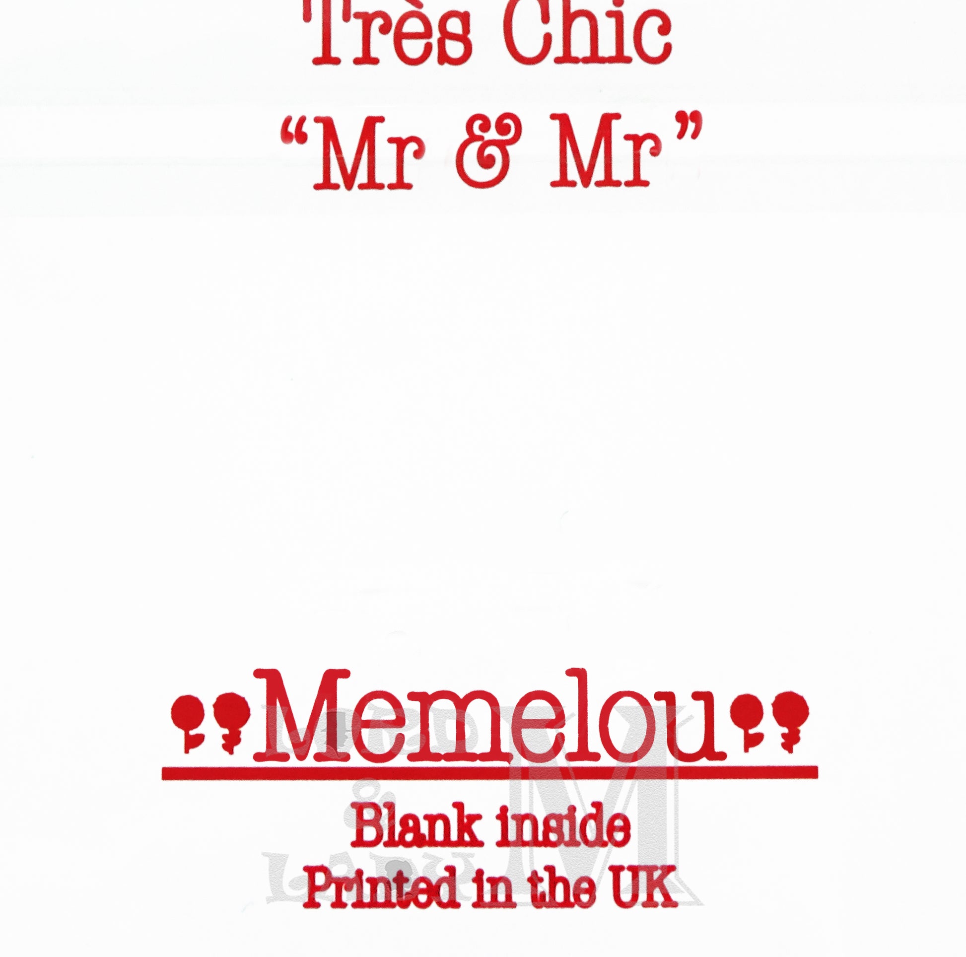 13cm Square - Mr & Mr - Tres Chic - MML
