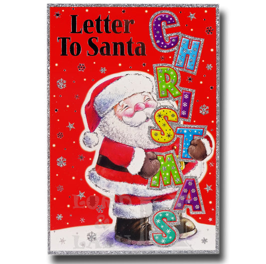 19cm - A Letter To Santa Christmas - Red - BGC