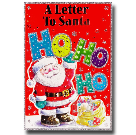 19cm - A Letter To Santa Ho Ho Ho - Red Card - BGC