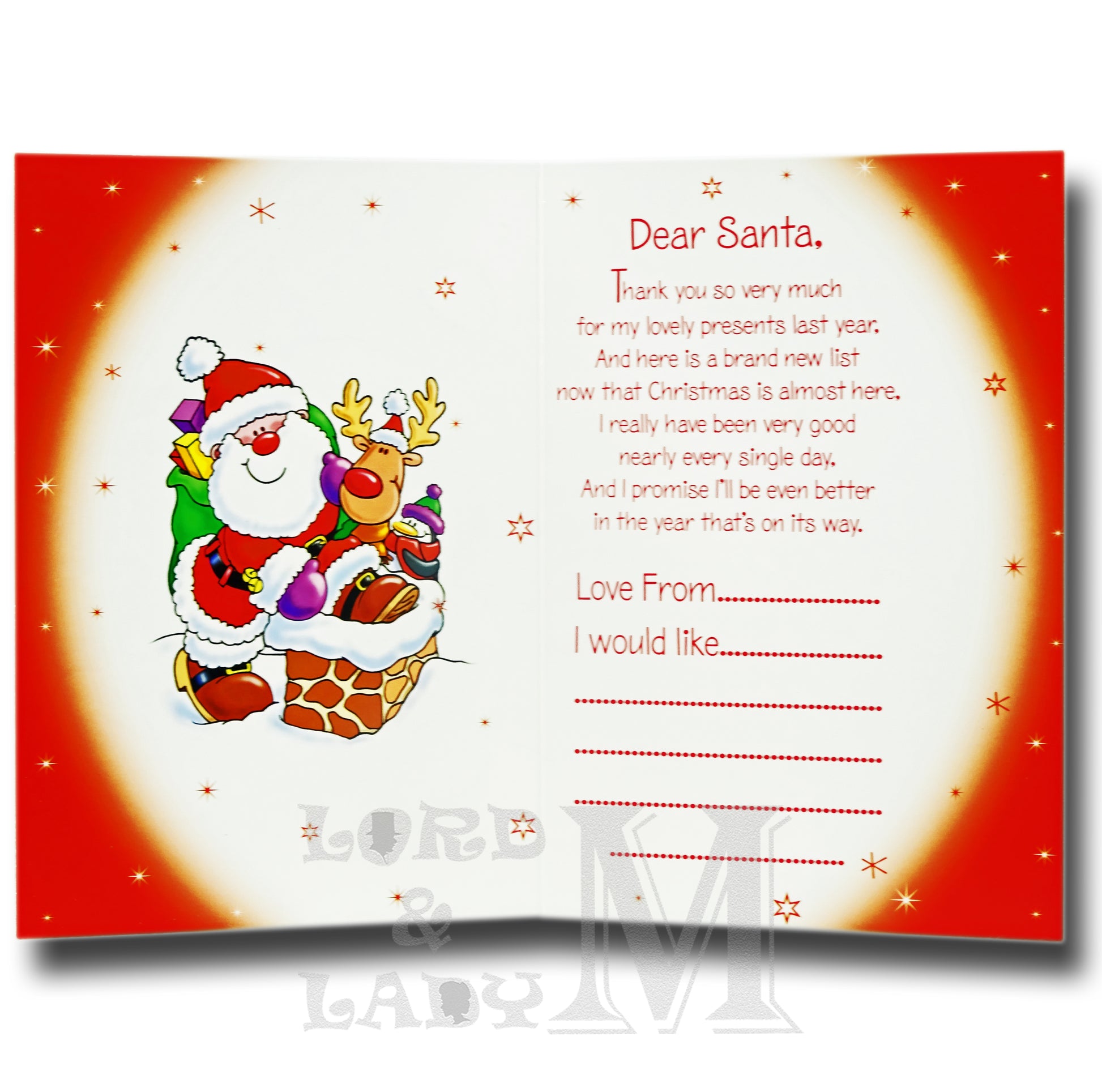 19cm - A Letter To Santa - Penguin Reindeer - BGC