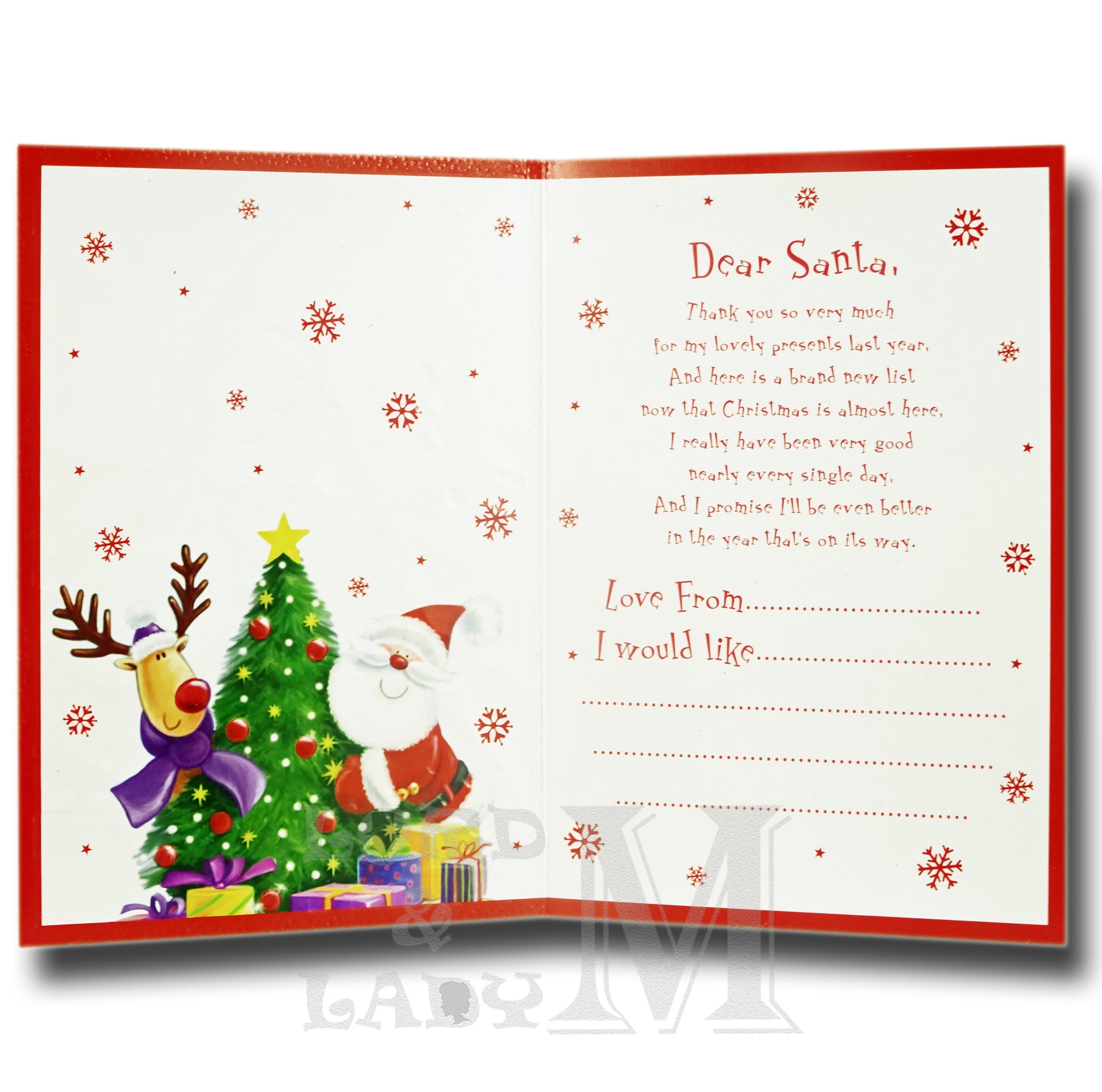 19cm - A Letter To Santa - Reindeer Tree - BGC