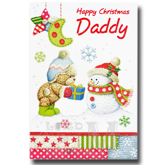 19cm - .. Christmas Daddy - Bear Snowman Gift -BGC