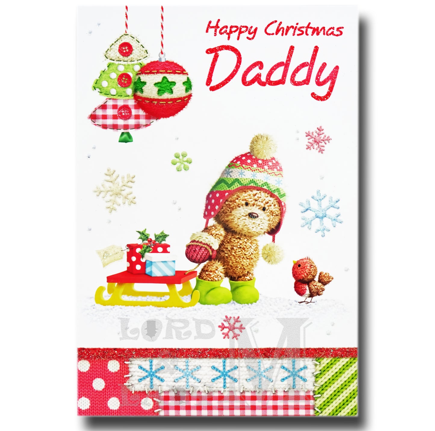 19cm - .. Christmas Daddy - Bear Sledge Robin -BGC