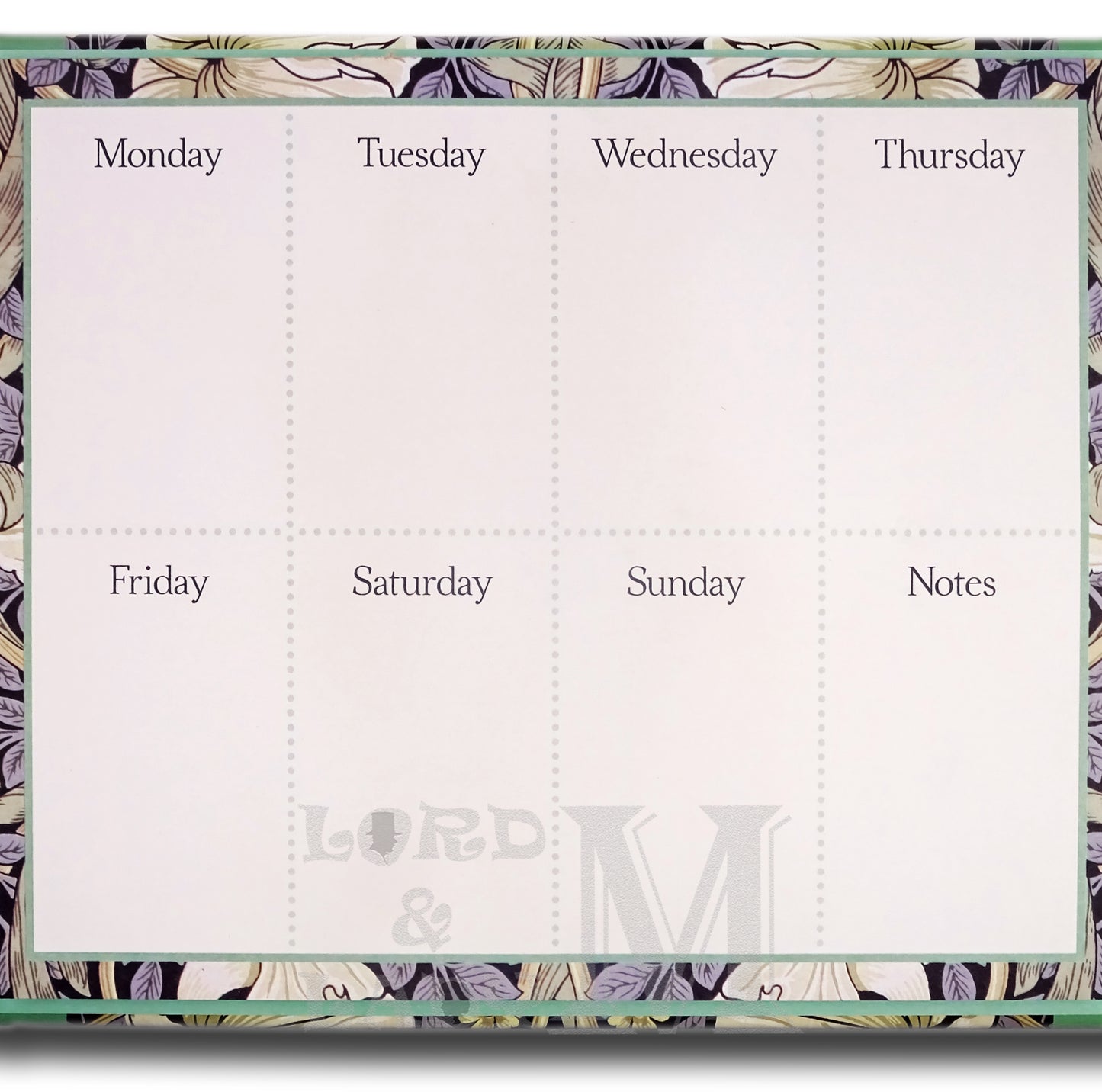 William Morris Weekly Planner Organiser - Sticky Notes Memo Pad Weekly Notepad
