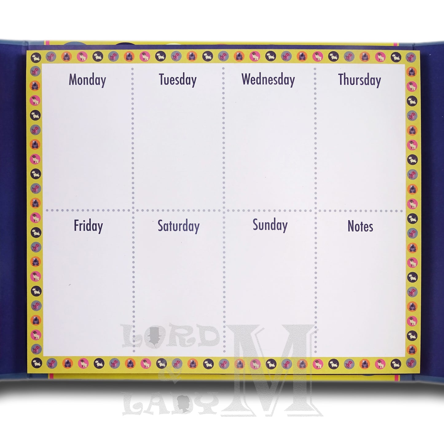 Dot The Dog Weekly Planner Organiser - Sticky Notes Memo Pad Weekly Notepad