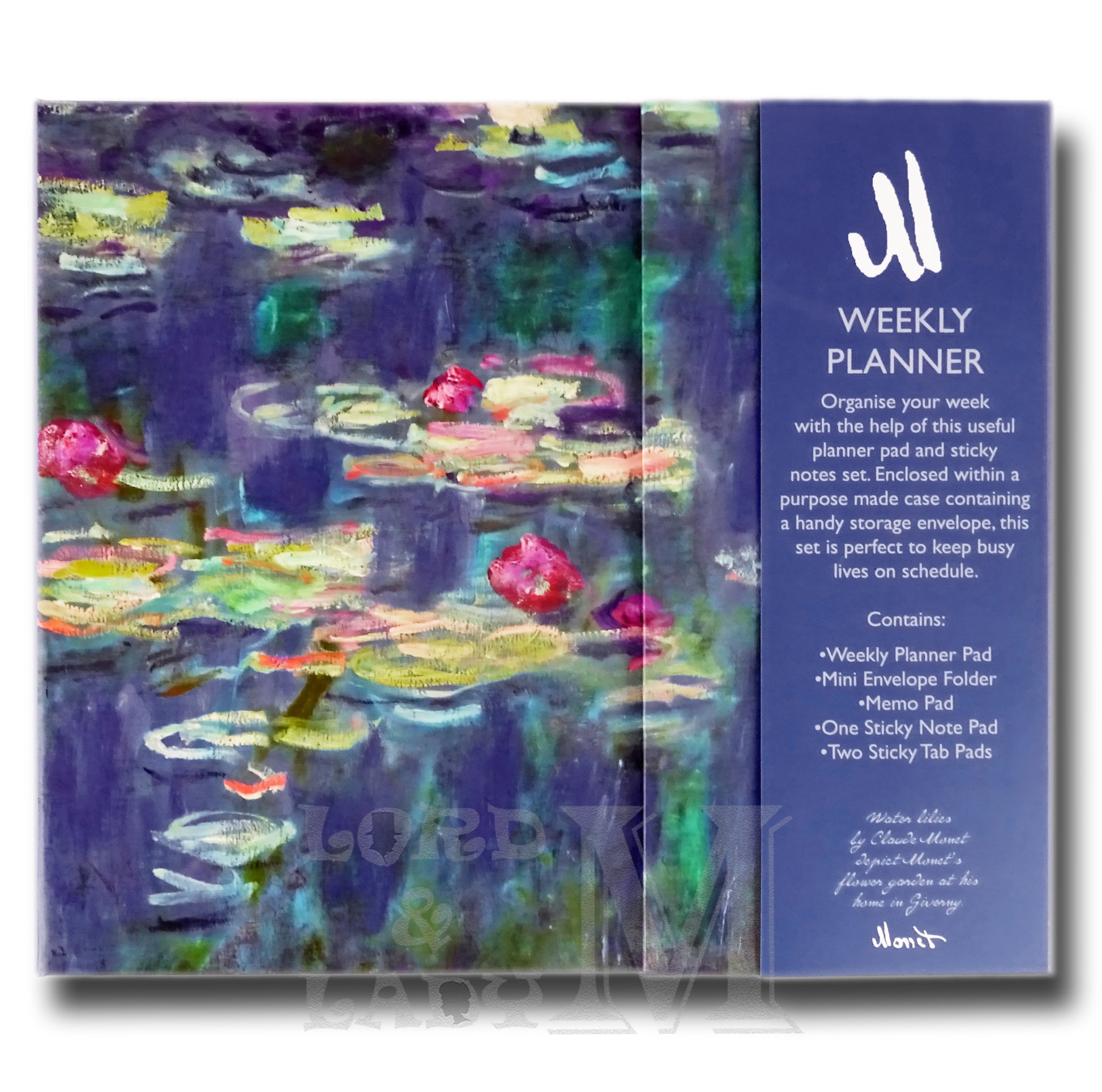 Monet Weekly Planner Organiser - Sticky Notes Memo Pad Weekly Notepad