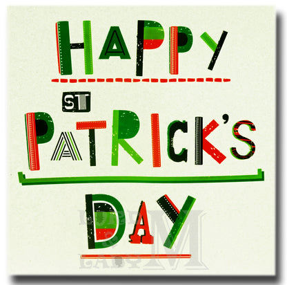 15cm - Happy St Patrick's Day - White Card - DV