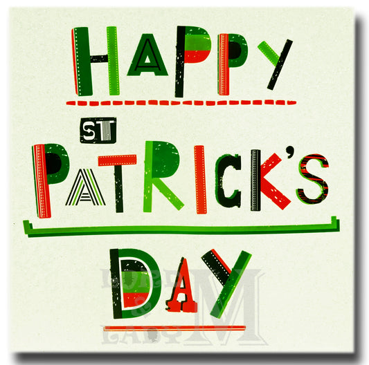 15cm - Happy St Patrick's Day - White Card - DV