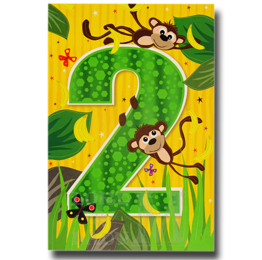 20cm - 2 - Green Yellow 2 Monkeys - E