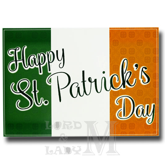 13cm - Happy St Patrick's Day - Flag - BGC