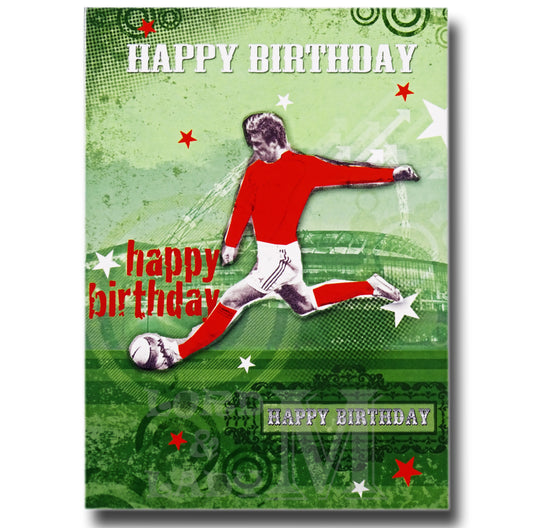 17cm - Happy Birthday - Footballer Red Shirt - OH