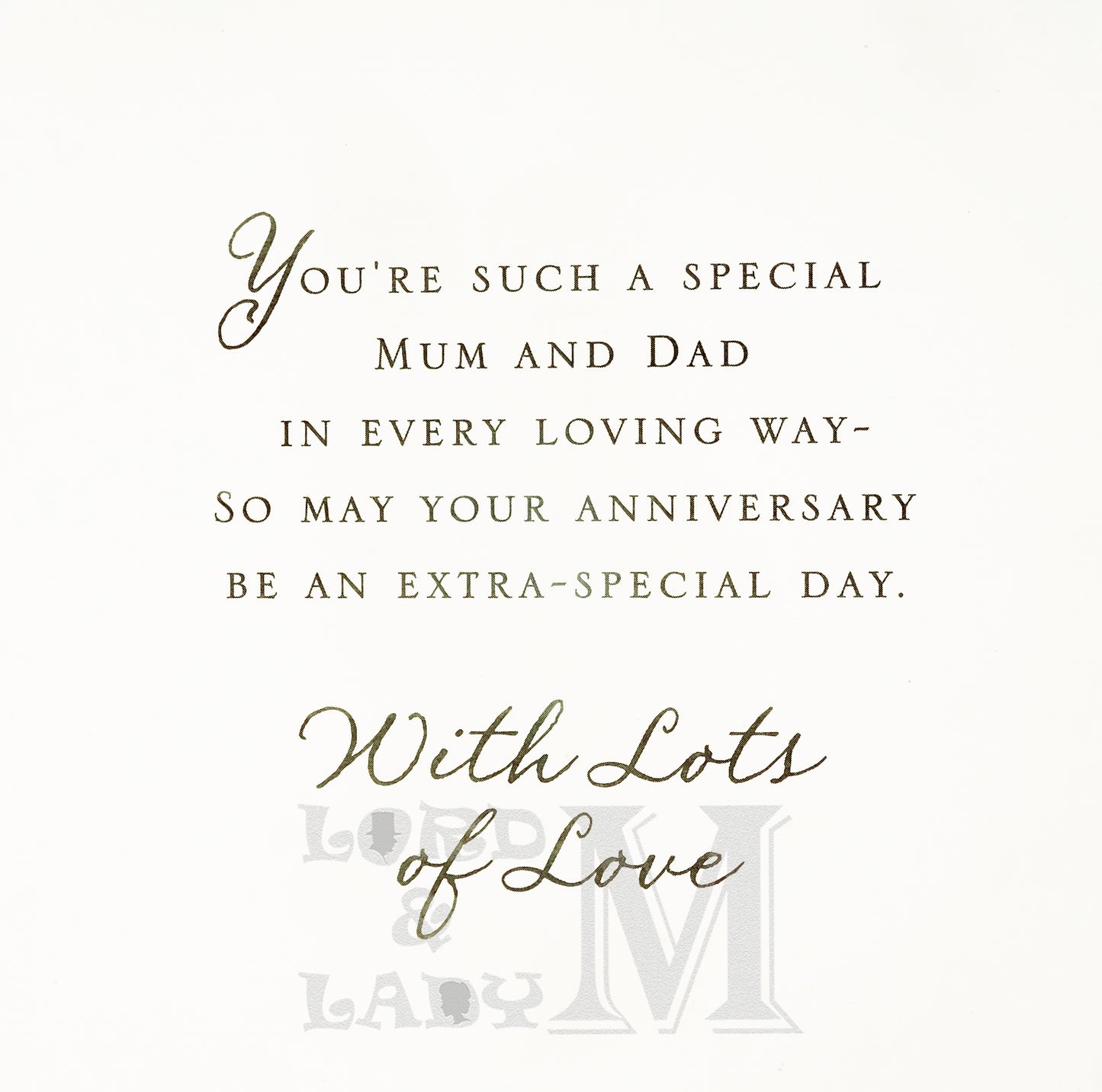19cm - Mum & Dad Happy Wedding Anniversary It's -E