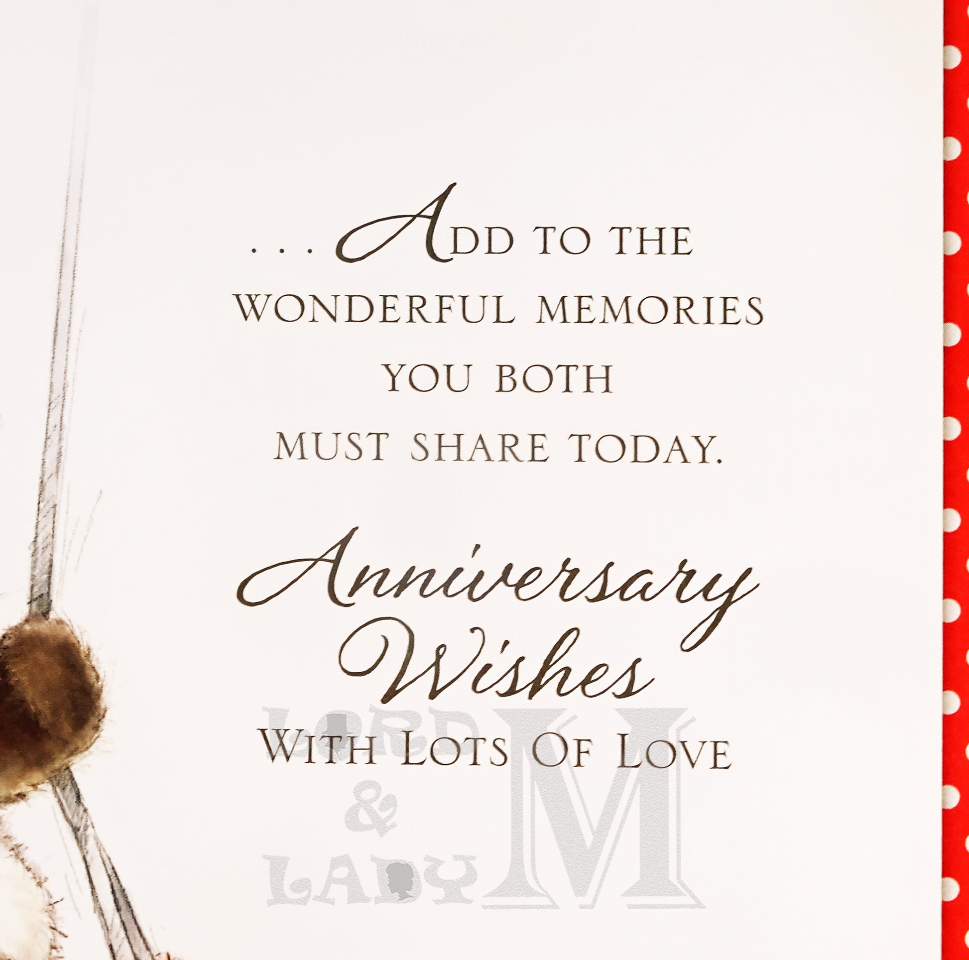 27cm - Loving Anniversary Wishes ... - Lge Let - E