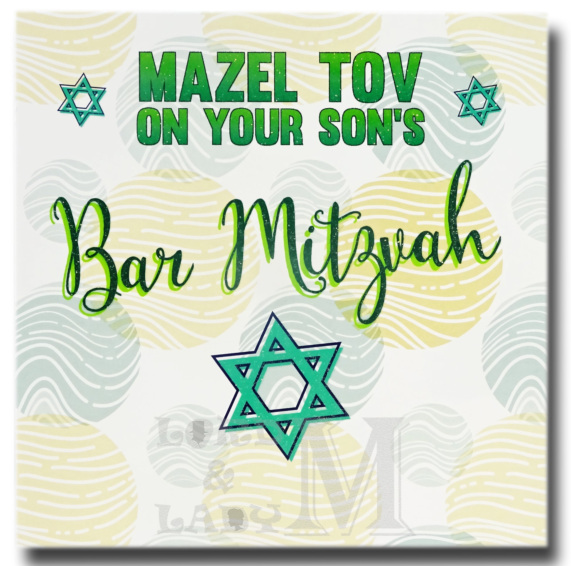 15cm - Mazel Tov On Your Son's Bar ..- Green - DV