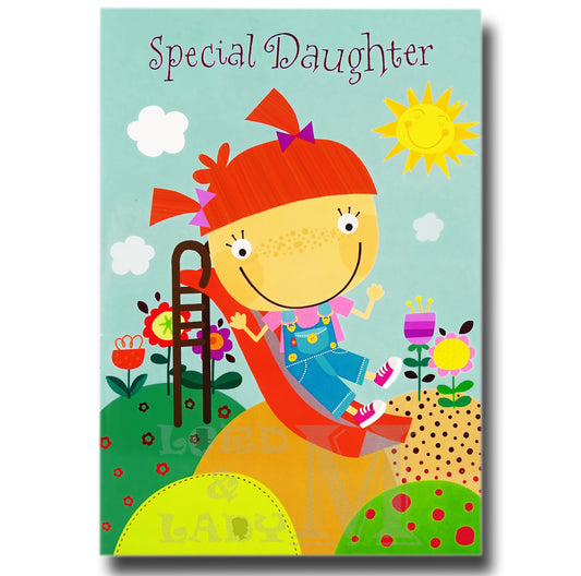 19cm - Special Daughter - Girl Slide Flowers - E