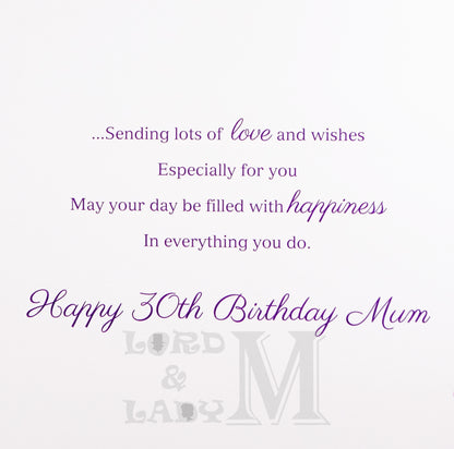 23cm - For A Special Mum On Your 30th Birthday - E