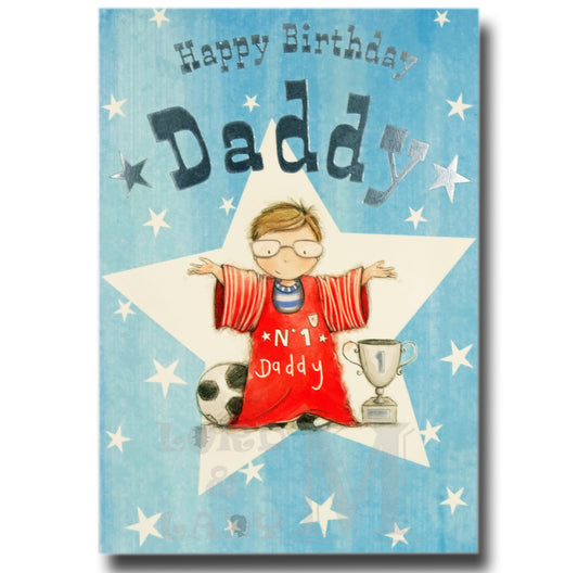 19cm - Happy Birthday Daddy - Stars Football - E