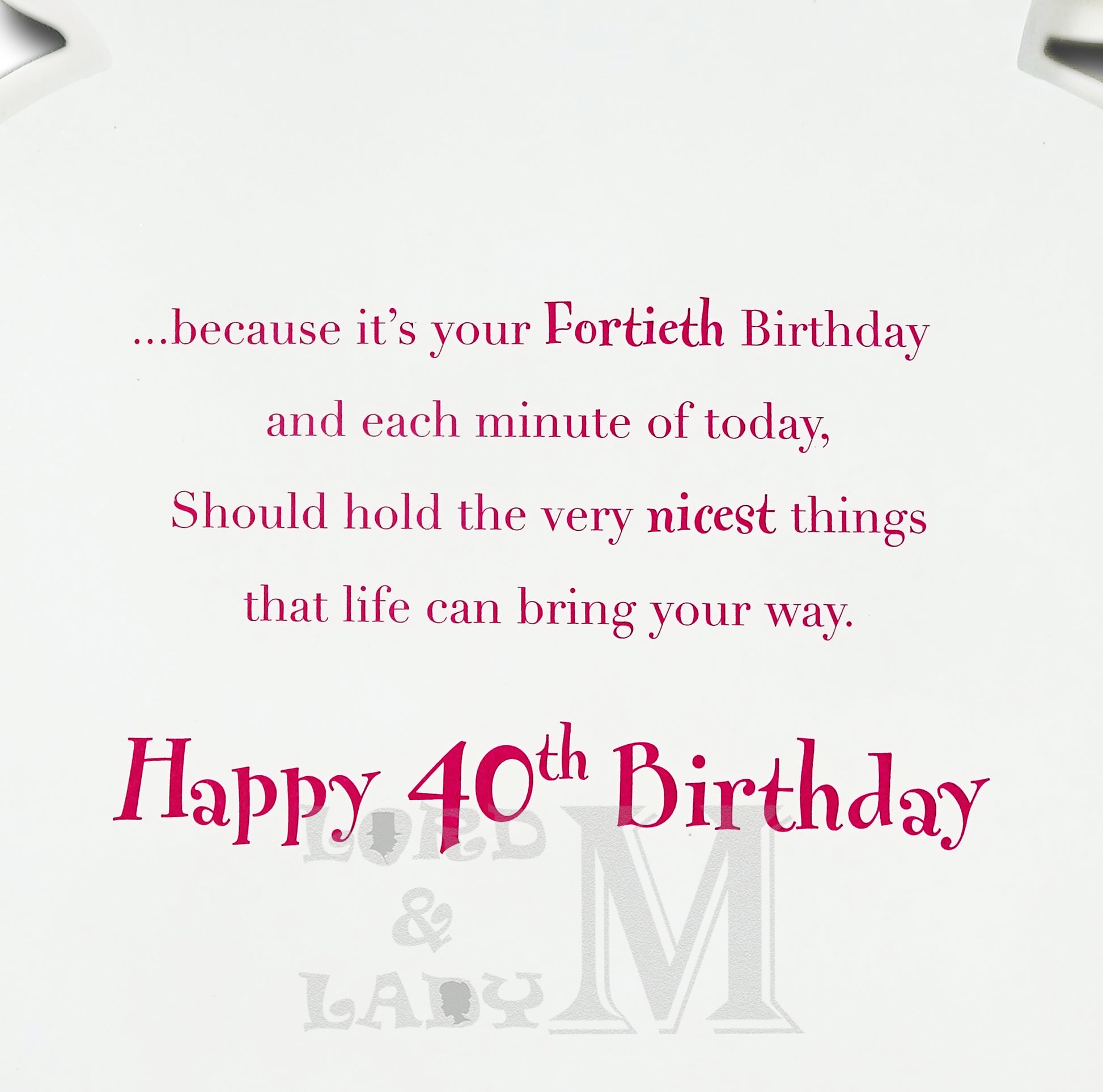 23cm - 40 Today Happy Birthday Congratulations - P