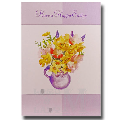 15cm - Have A Happy Easter - Flowers In A Vase - E