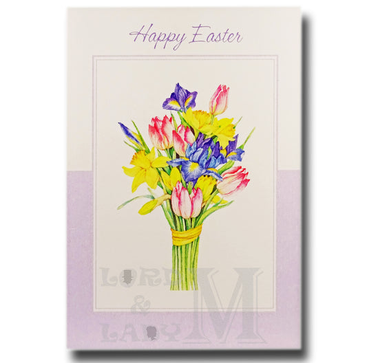 15cm - Happy Easter - Bunch Of Flowers - E
