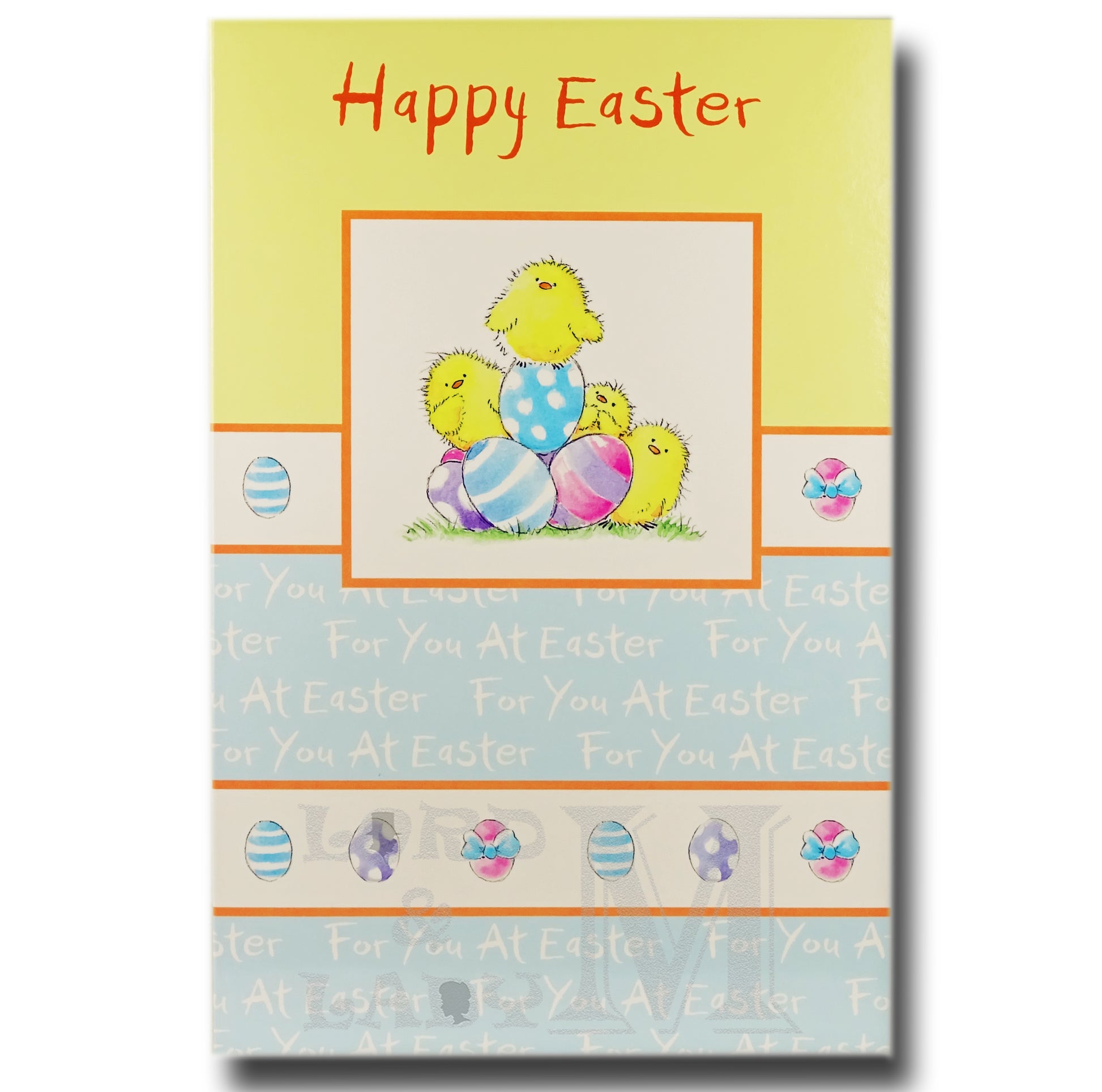 19cm - Happy Easter - Chicks With Eggs - E