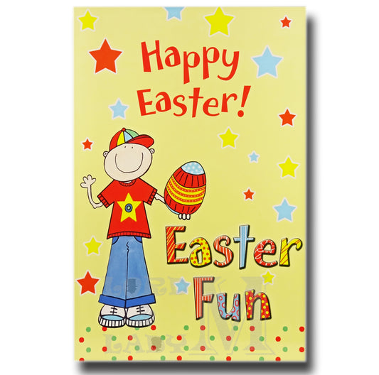 19cm - Happy Easter Easter Fun - Boy With Egg - E