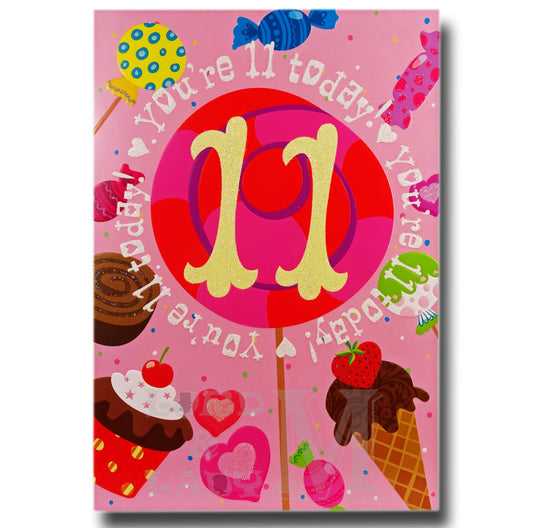 19cm - You're 11 Today - Icecream Sweets Cakes - P