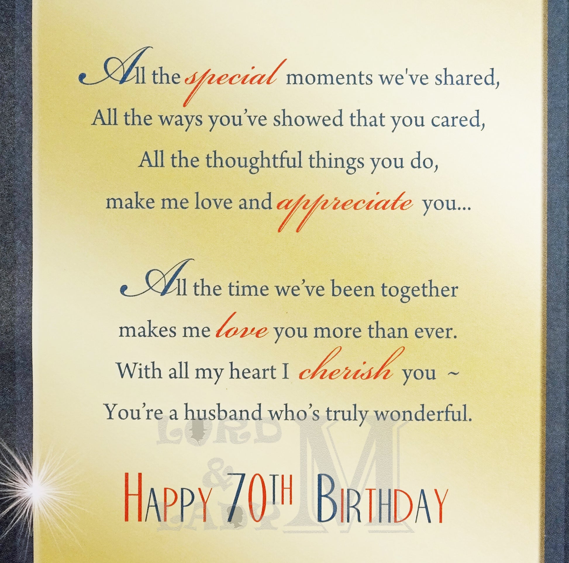 23cm - To My Dear Husband On Your Birthday - GH