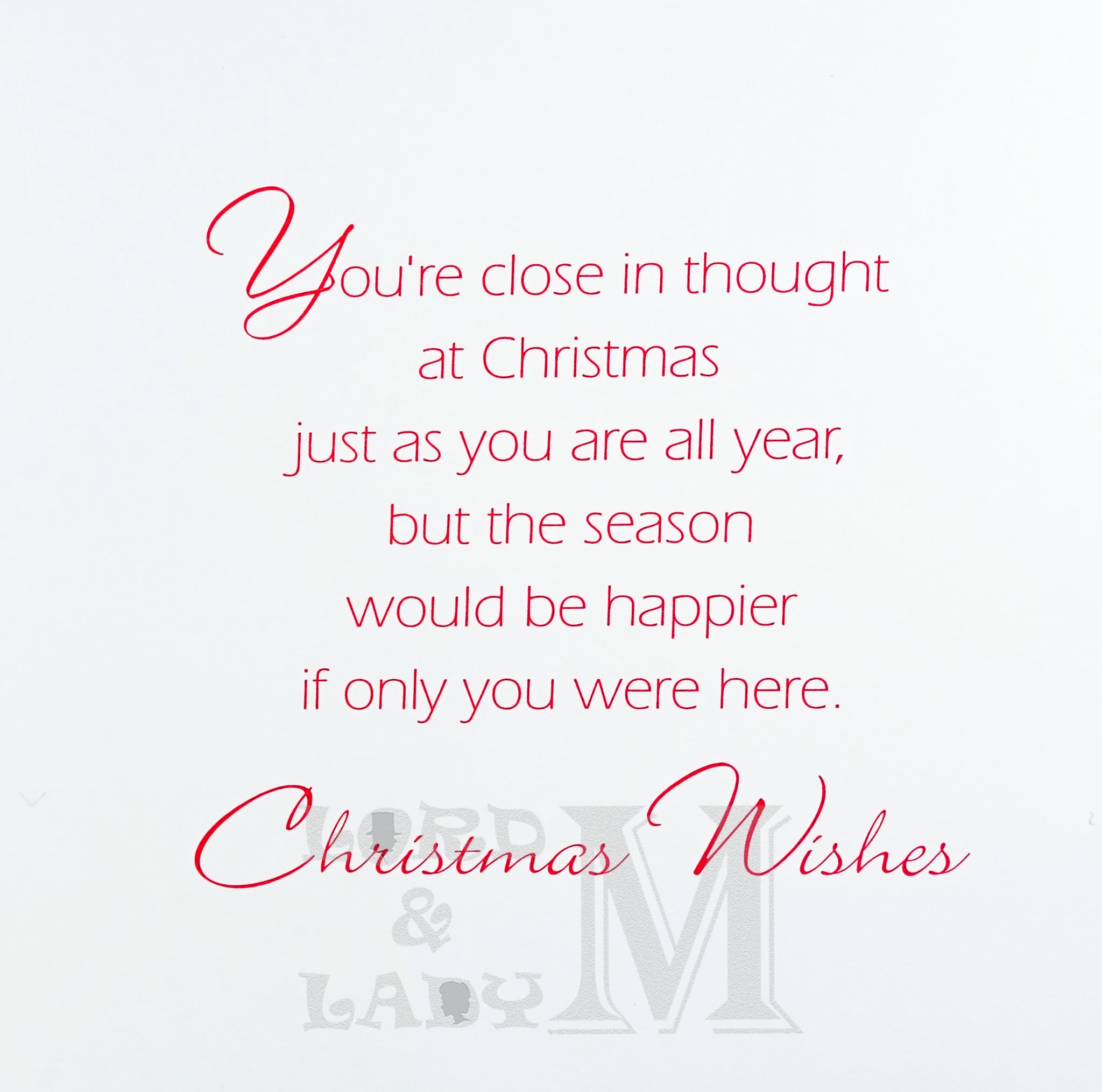 Missing You At Christmas Greetings Cards - Festive Xmas Wishes – Lord ...