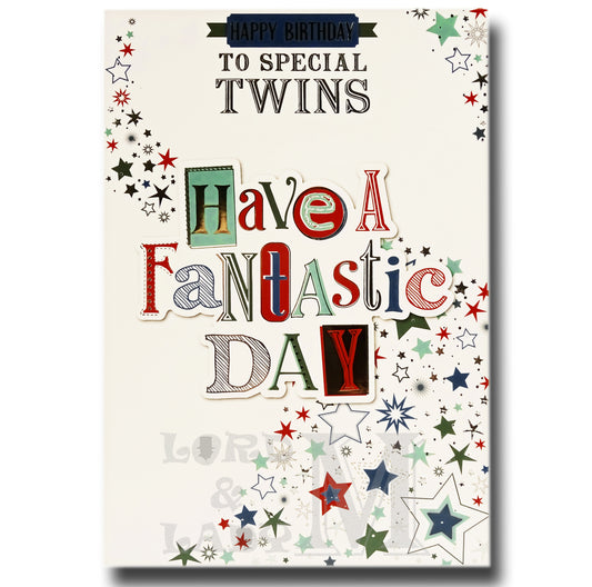 19cm - Happy Birthday To Special Twins Have - BGC
