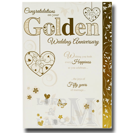 22cm - Congratulations On Your Golden Wedding - KH