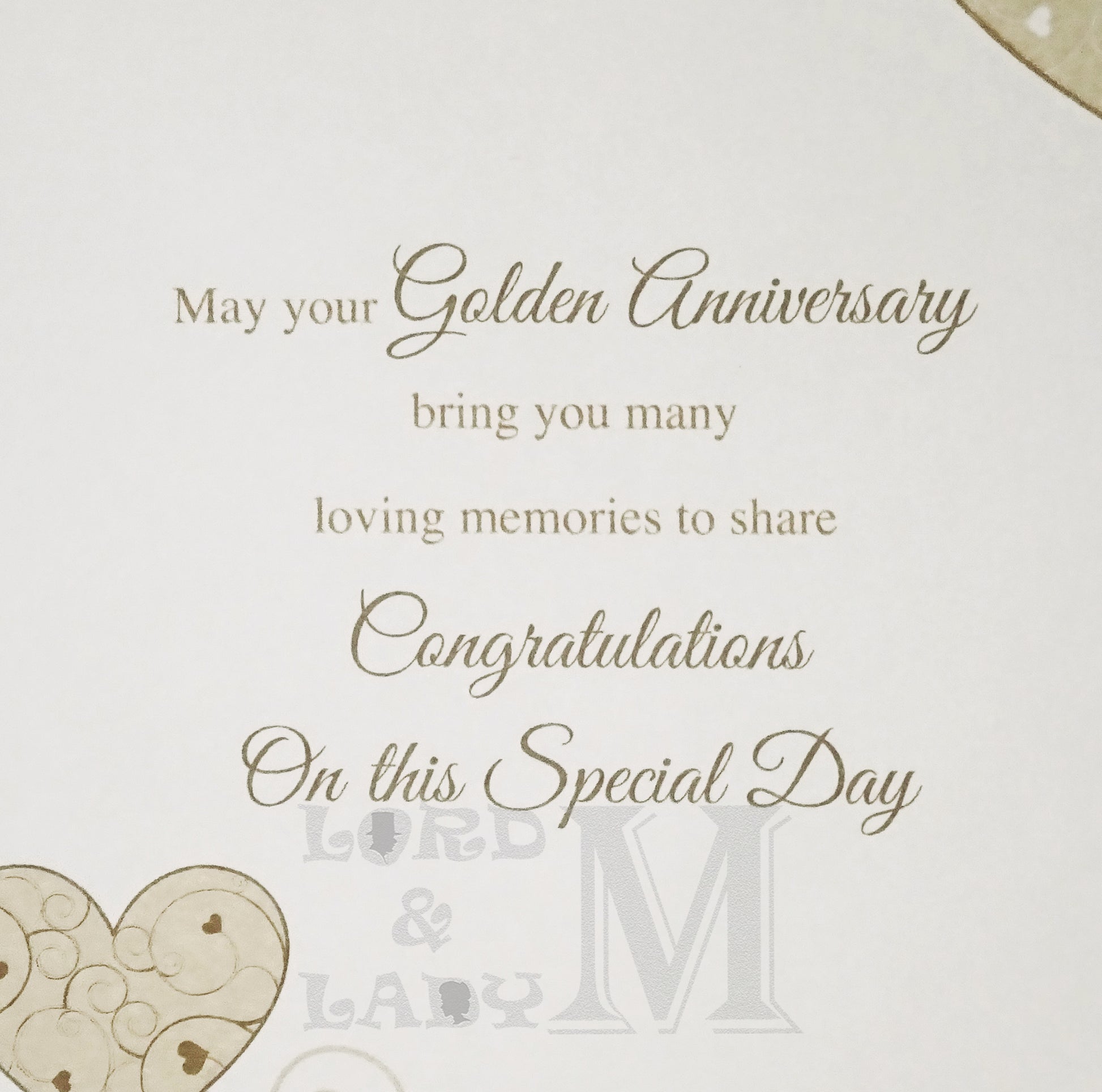 22cm - Congratulations On Your Golden Wedding - KH