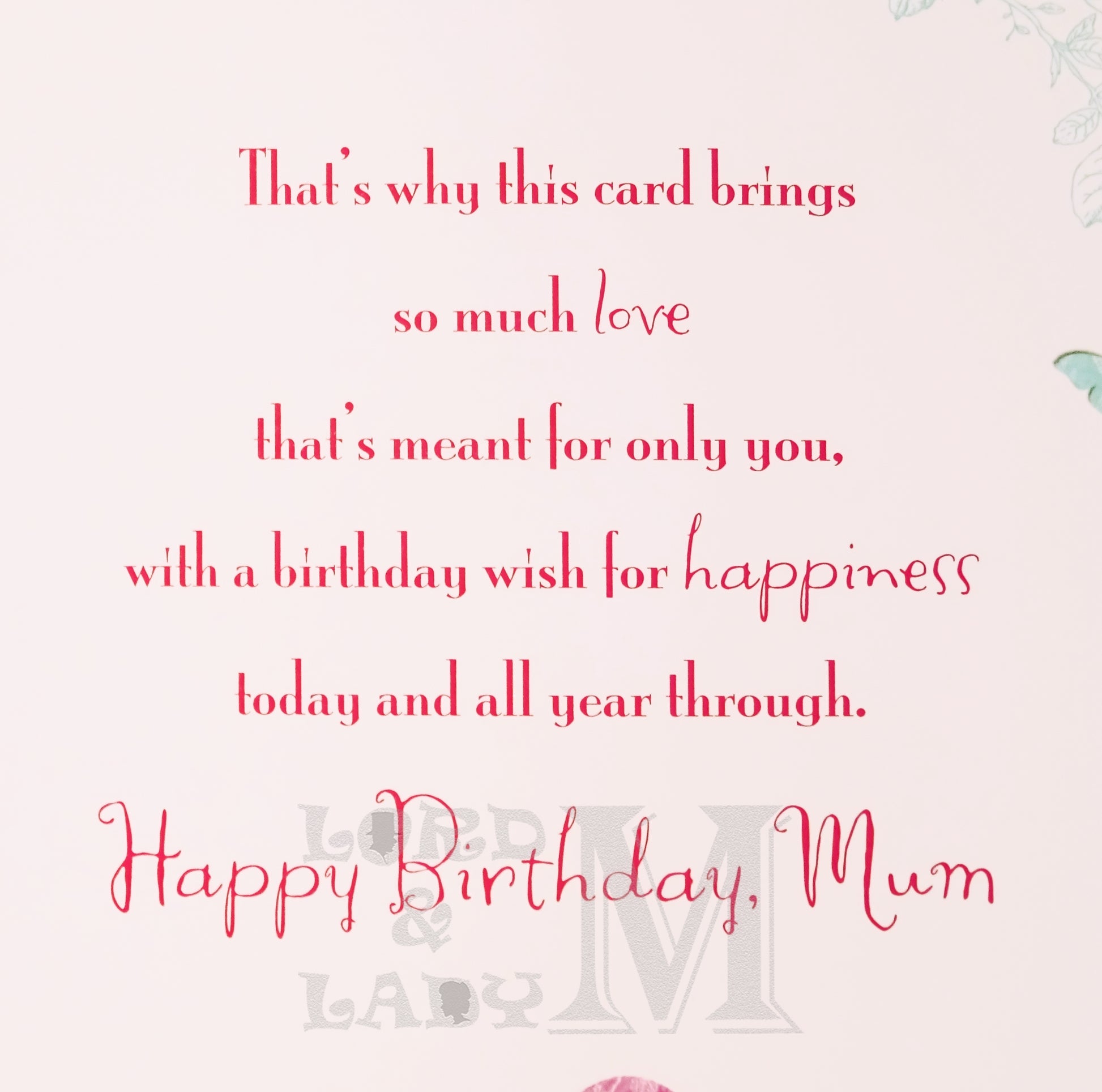 24cm - Happy Birthday Mum - Perfumes - Lge Let - E