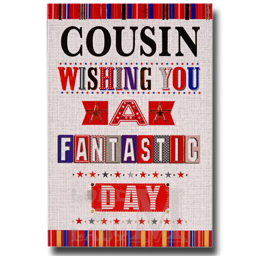 20cm - Cousin Wishing You A Fantastic .. - Red - E