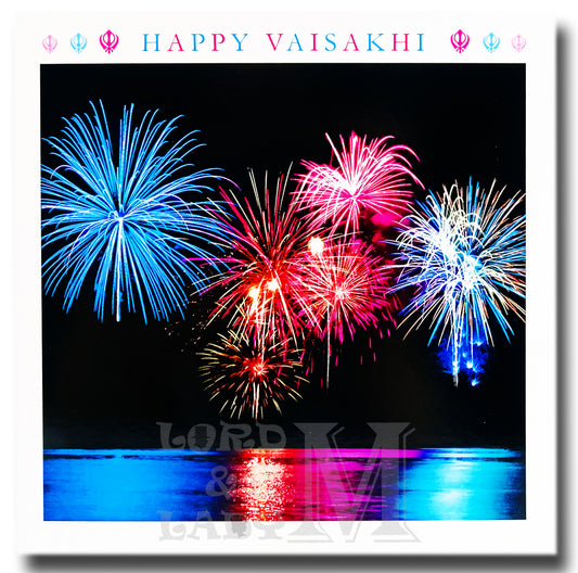 15cm - Happy Vaisakhi - Fireworks - DV