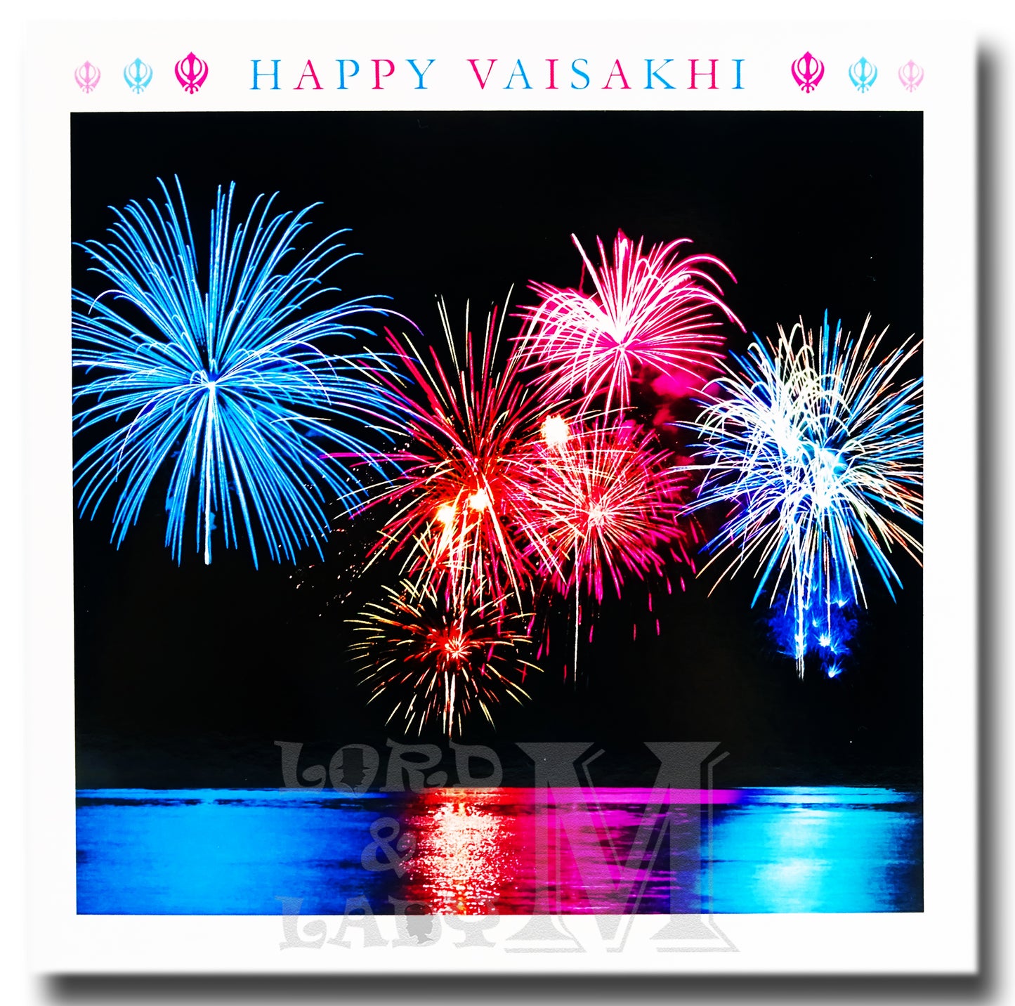 15cm - Happy Vaisakhi - Fireworks - DV