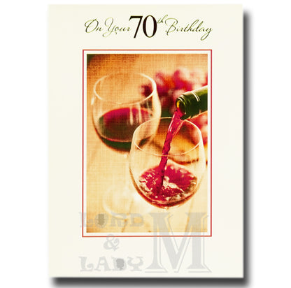 19cm - On Your 70th Birthday - Red Wine - E