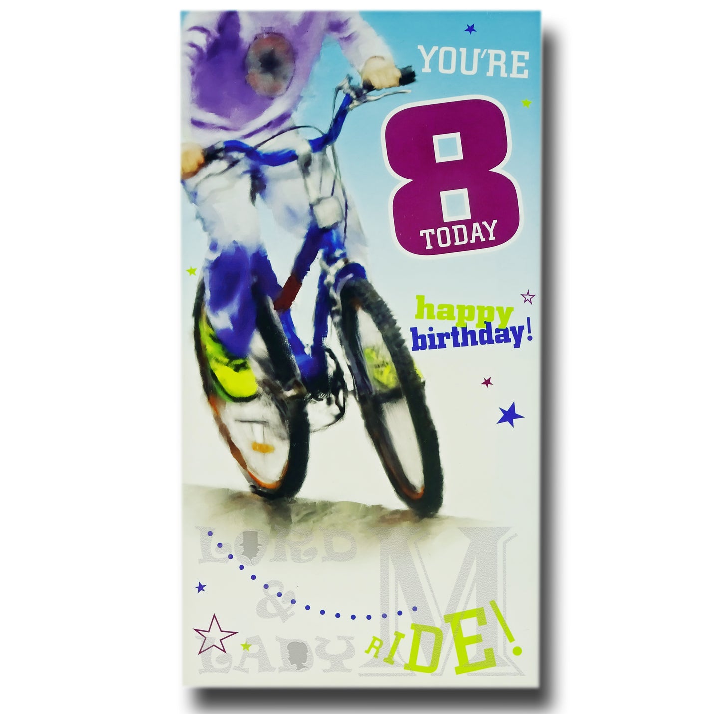 23cm - You're 8 Today Happy Birthday - Bike - E