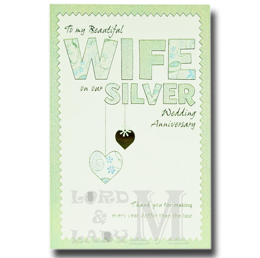 23cm - To My Beautiful Wife On Our Silver ... - E