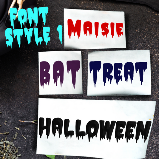 Vinyl Name Word Sticker - Halloween Horror Theme Dripping Lettering