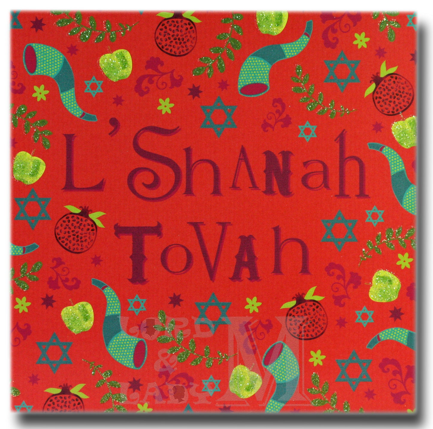 15cm - L'Shanah Tovah - Apples Stars Red - DV