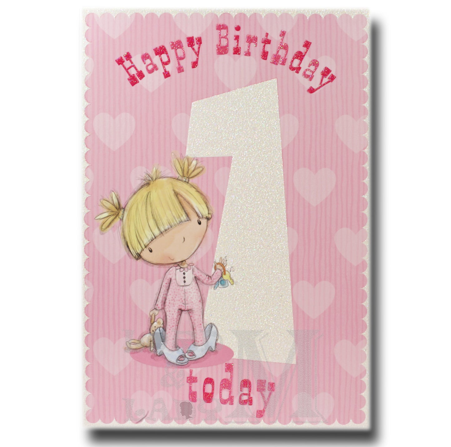24cm - Happy Birthday 1 Today - Pink - Lge Let - E