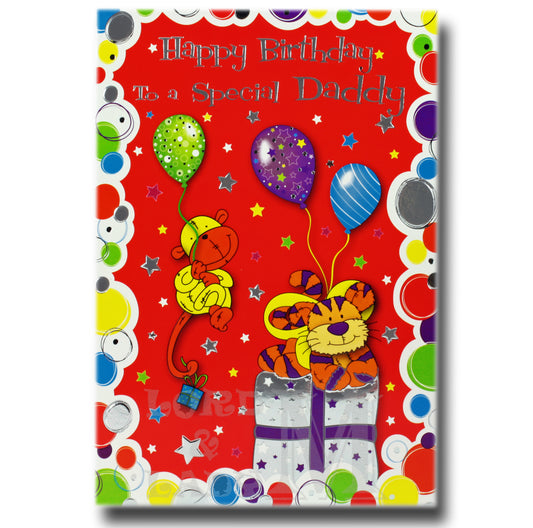 19cm - Happy Birthday To A Special Daddy - Red -BG