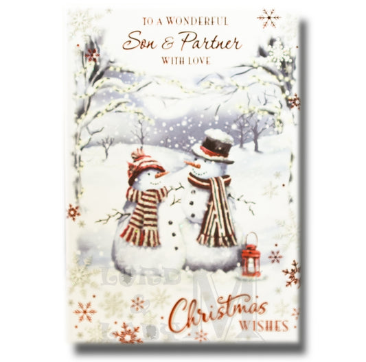19cm - To A Wonderful Son & Partner - Snowmen -BGC