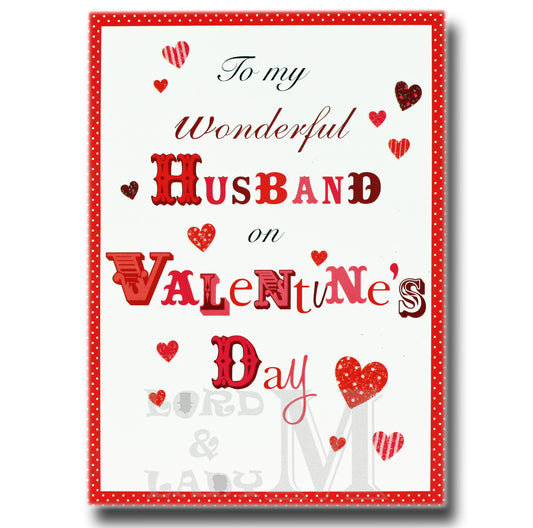 17cm - To My Wonderful Husband On Valentine's - OH